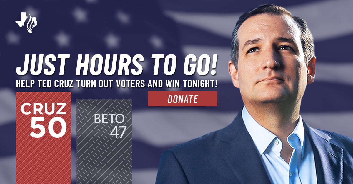 tedcruz's tweet image. The polls are CLOSE. We need your help now to reach voters and help push us over the top!

Please chip in $5 to have an immediate impact in this race: secure.tedcruz.org/donate_tw5 #TXSen #ElectionDay #ChooseCruz