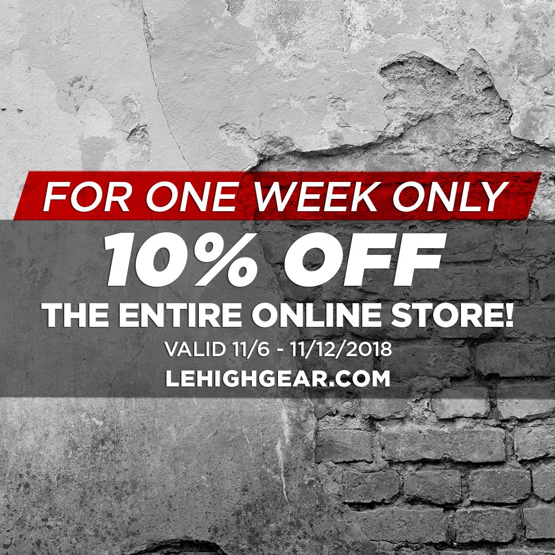 LehighGear's tweet photo. For this week only, the entire Lehigh Gear online store is 10% off! Offer is valid until November 12. 

🔗: https://t.co/BBHYiOK7bc https://t.co/VdDTbX9Or6