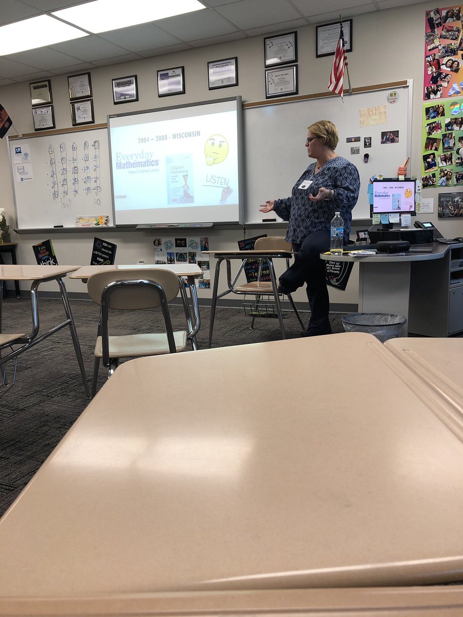 TheMrDeWitt89's tweet photo. I love hearing @CFless ‘s backstory of how she grew to love math and our round table discussion about math! #waynelearns2018 #relatable 🤓 https://t.co/LQI3XQkeuK