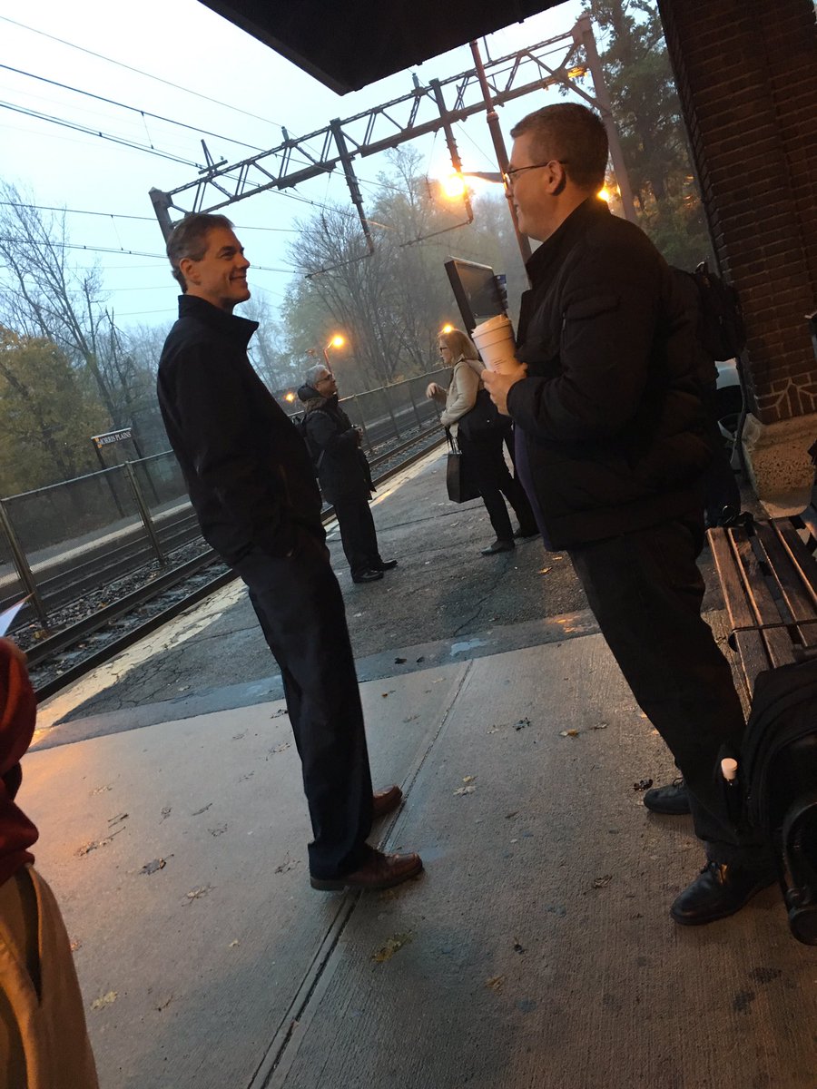 JayWebberNJ's tweet photo. 6AM this morning at the Morris Plains @NJTRANSIT stop. If you left for work before voting, don't forget that polls close tonight at 8PM. You've still got plenty of time! #GOTV #WebberForCongress #NJ11 https://t.co/KLsl5I2yAN