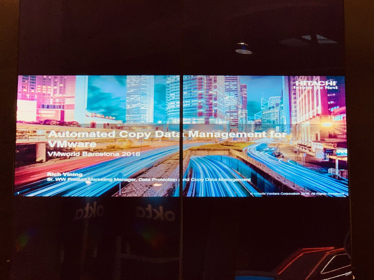 rcvining's tweet image. Starting in 5 minutes. Yours truly will be presenting ⁦@HitachiVantara⁩ #copydatamanagement #vmworld2018 booth 311