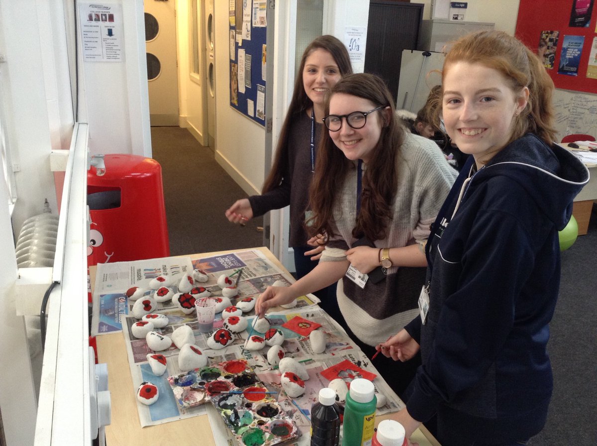 Students participating in our poppy craft as we approach #Remembrance100