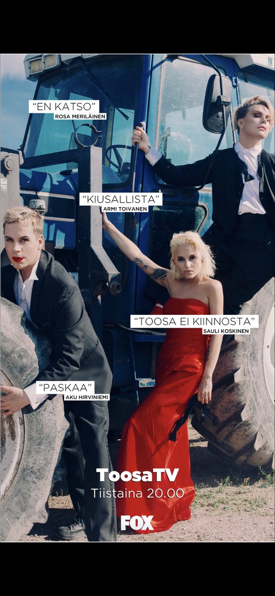 Tänään alkaa #toosatv !!!
Klo20.00 FOX
Yritän lukee twiittejä samalla😍
