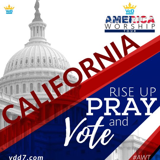 VdD7Global's tweet photo. CALIFORNIA: RISE UP, PRAY AND VOTE!. Now more than ever is the time to grab your ID and head off to your local voting station...VdD7.com 🇺🇸 #usa #awt #vdd7 #pray #redwaveraising #California #vote #MIDTERM2018 #redwave #riseup #transformation #helpisontheway #midtermelections2018 https://t.co/whoh6l5W6V