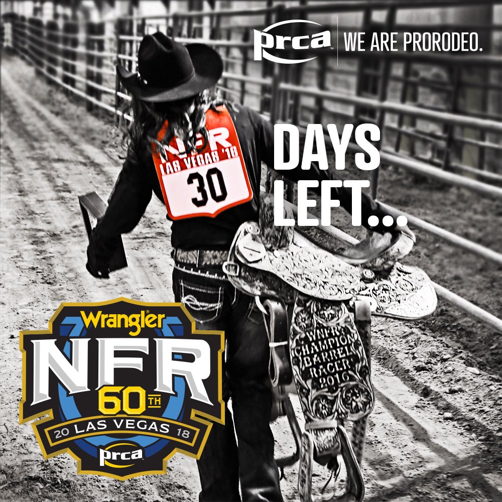 3️⃣0️⃣ days until the Wrangler NFR kicks off! 

#WeAreProRodeo #Countdown #WranglerNFR