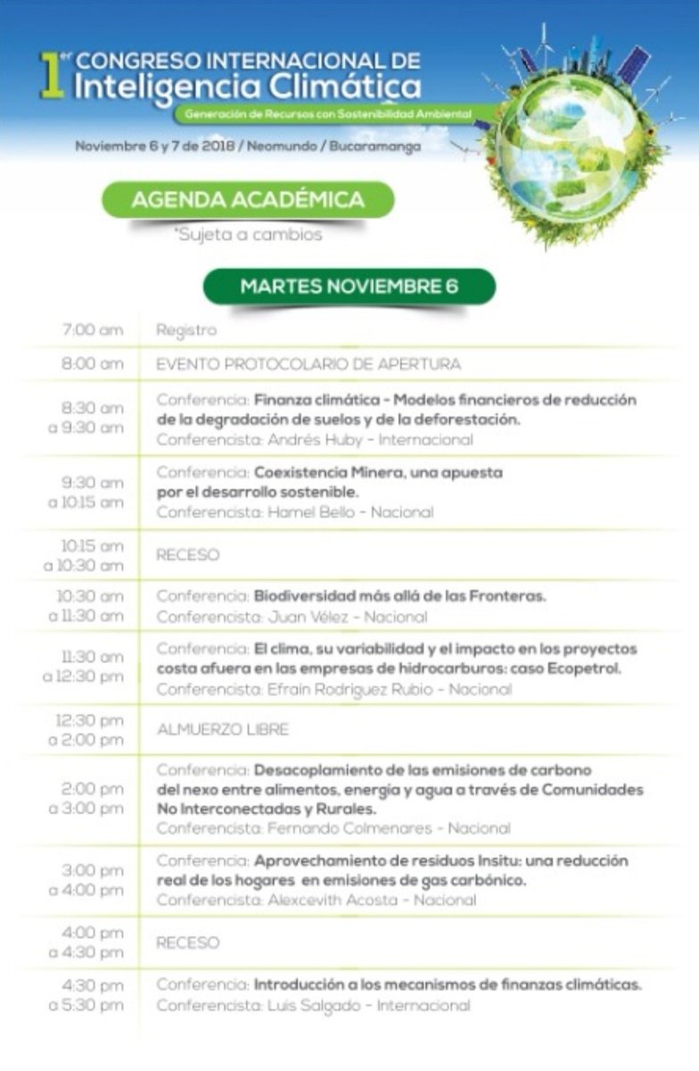 IncomBga's tweet image. #Hoy participaremos en 1° Congreso Internacional de Inteligencia Climática con la conferencia: "Aprovechamiento de residuos Insitu: una reducción real de los hogares en emisiones de gas carbónico". Los esperamos en #Neomundo a las 3:00 p.m. para hablar de #SostenibilidadAmbiental