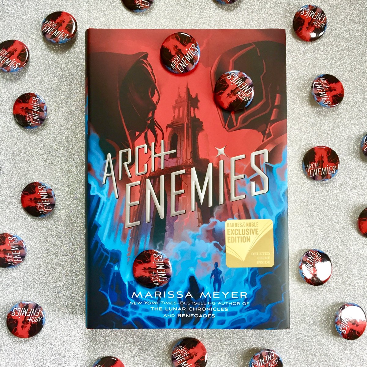 The Renegades Trilogy continues in the highly-anticipated second installment, out today! Get a free button with your purchase of @marissa_meyer's ARCHENEMIES at your local B&amp;N! In stores only. Limited quantities, while supplies last.