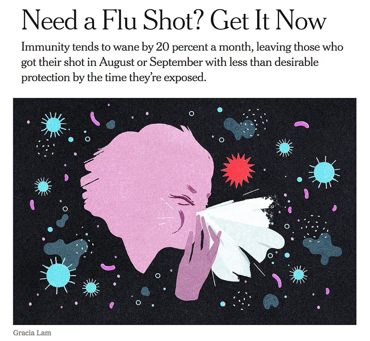 In today’s <a href="/nytimes/">The New York Times</a> 👃🏼💧 #flushot