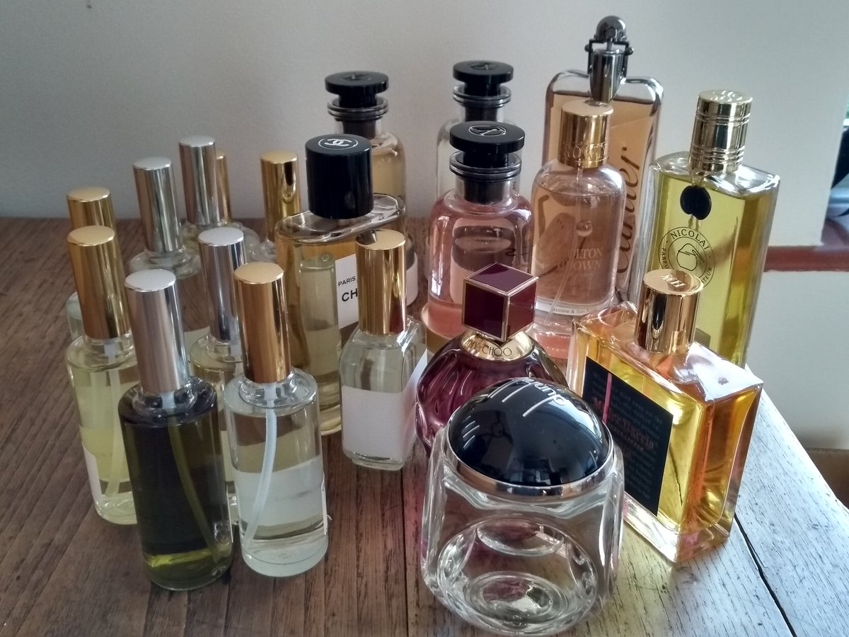 The table in my office, in preparation for the <a href="/BSP50/">British Society of Perfumers</a> Fine Fragrance review. Thanks to <a href="/KGA_Beauty_PR/">KGA Press Office</a> , <a href="/IFF/">IFF</a> , <a href="/firmenich/">Firmenich</a> <a href="/LVMH/">LVMH</a> <a href="/CHANEL/">CHANEL</a> <a href="/Patriciadenico3/">Patriciadenicolaï</a> <a href="/Hermes_Paris/">Hermès</a> <a href="/Miller_Harris/">Miller Harris</a> <a href="/Givaudan/">Givaudan</a> <a href="/CPLAromas/">CPL Aromas</a> <a href="/MoltonBrownUK/">Molton Brown UK</a> <a href="/olfiction/">Olfiction</a> for generously providing samples. 2 weeks to go!