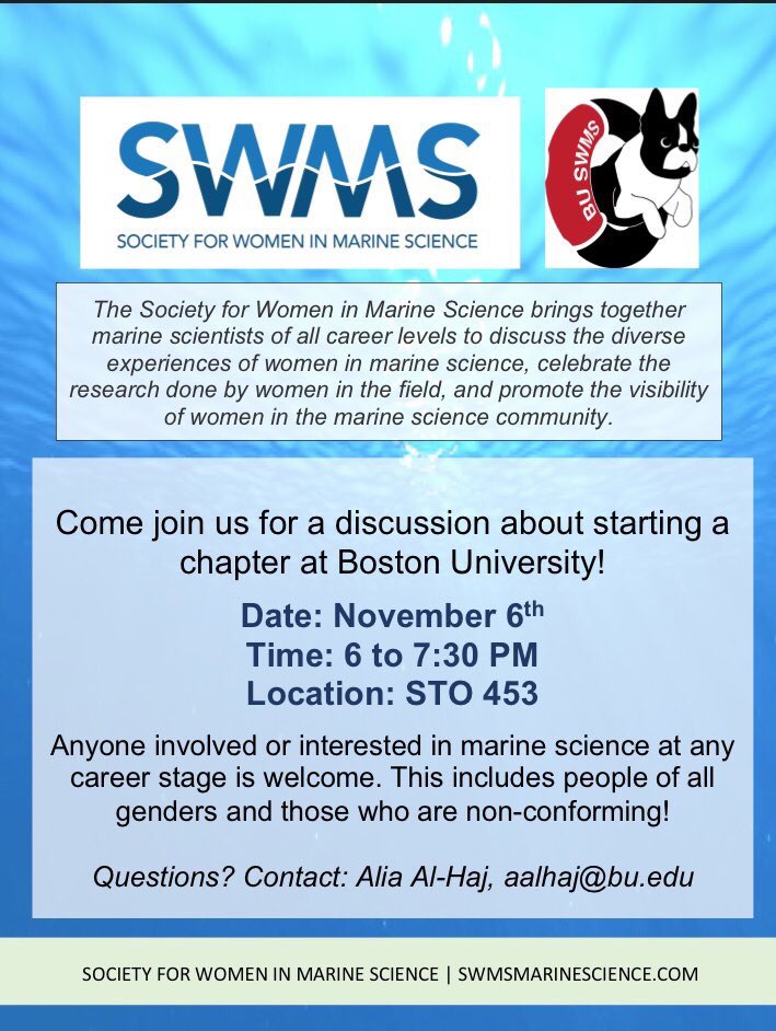 Today is the day! Come to our first SWMS Chapter meeting today at 6pm in STO 453!