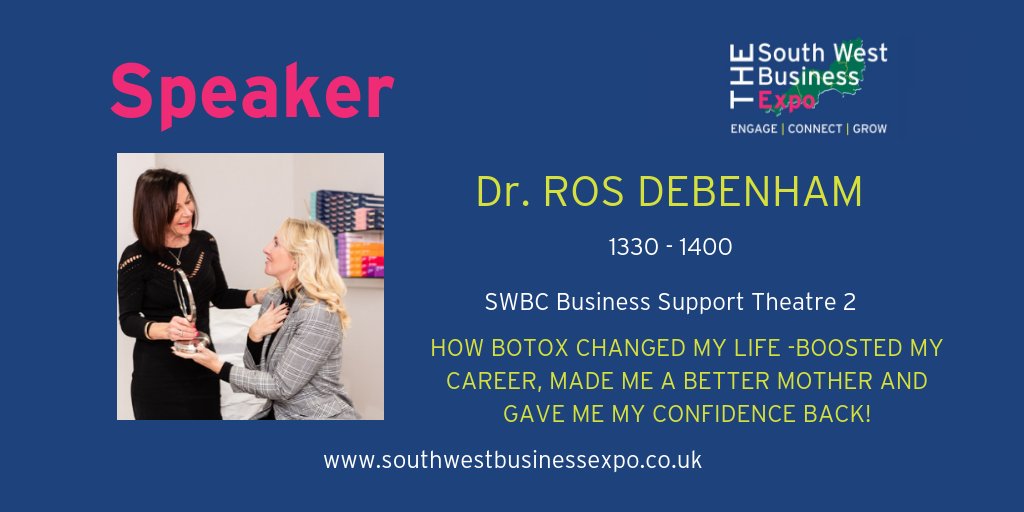 Come and listen to Dr. ROS DEBENHAM from <a href="/RadianceMedispa/">Radiance Medispa</a> on how Botox changed my life - boosted my career, made me a better mother and gave me my confidence back. SWBC SUPPORT THEATRE 2 #swbexpo