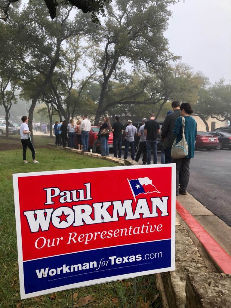 Long lines to vote today. Polls close at 7:00!