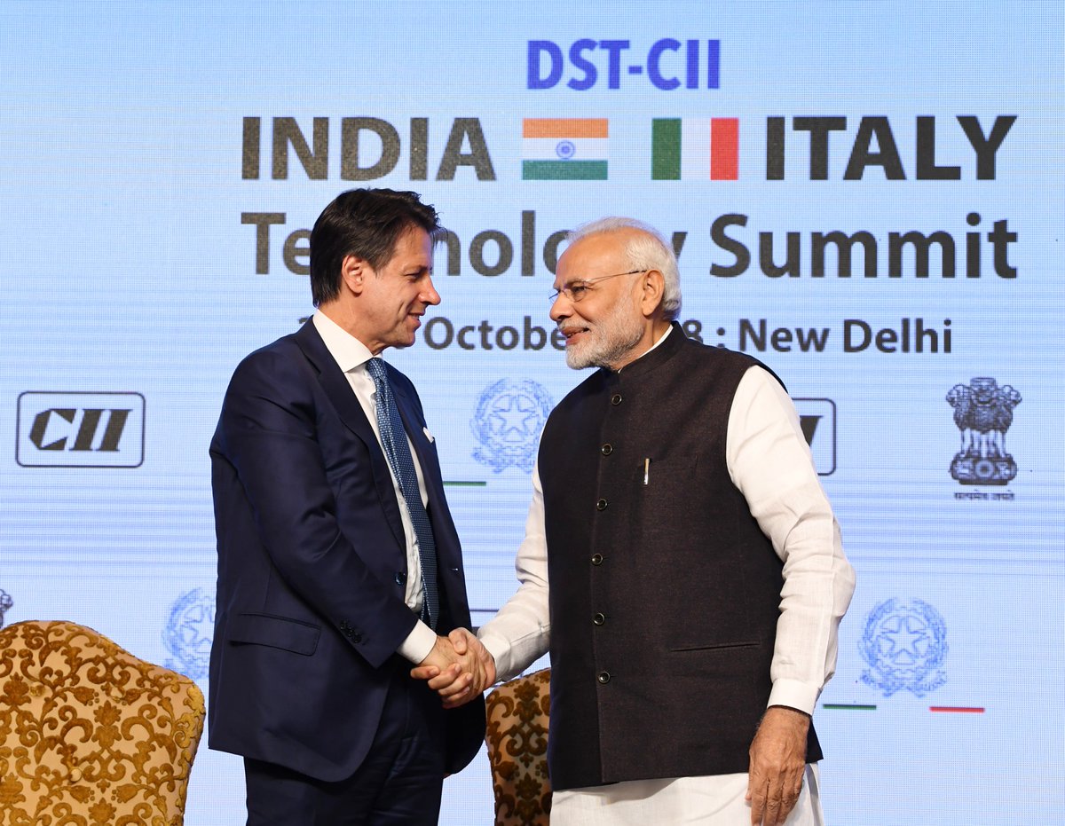 CristianoRadael's tweet photo. La visita di @GiuseppeConteIT al #TechSummit2018 di New Delhi, del quale il nostro Paese è stato partner, può essere il punto di partenza per far ripartire le relazioni con un mercato di estremo interesse
https://t.co/u9VkTJuQhN https://t.co/upueekmhNj