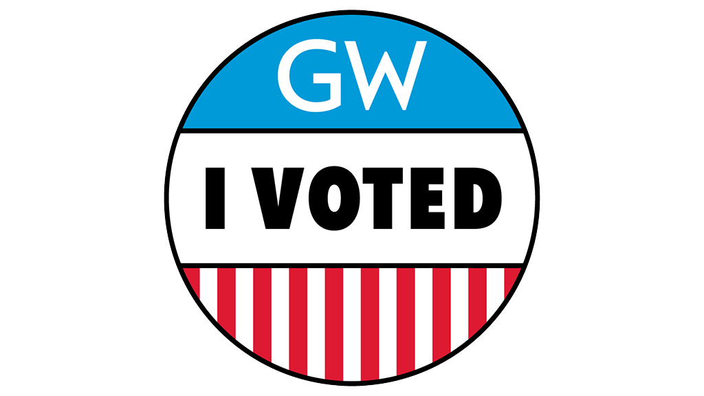 Sticker that says "GW, I voted"