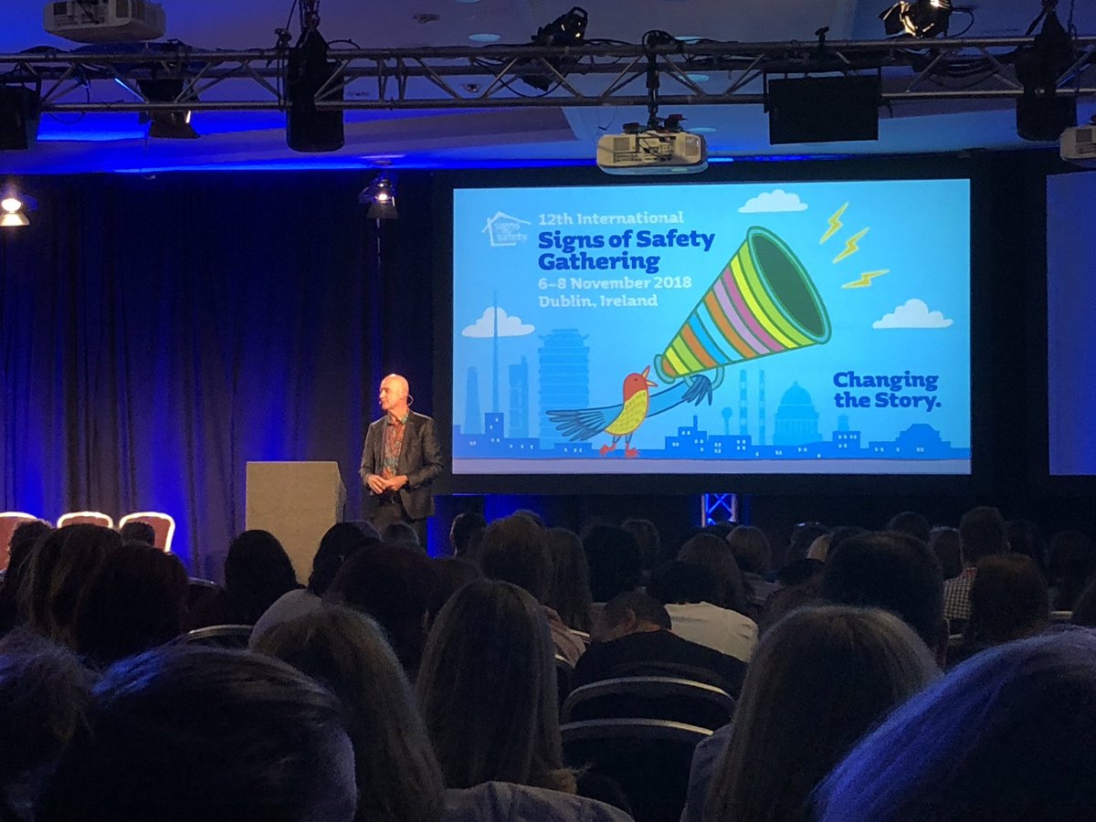 alanbreen13's tweet photo. Day one of @signsofsafety #sofsgathering2018 just finished. Inspiring and uplifting listening to @tusla &amp; international practitioners delivering evidence based case studies demonstrating how signs of safety has delivered better outcomes for children, young pers &amp; families https://t.co/q3NdVzEmfe