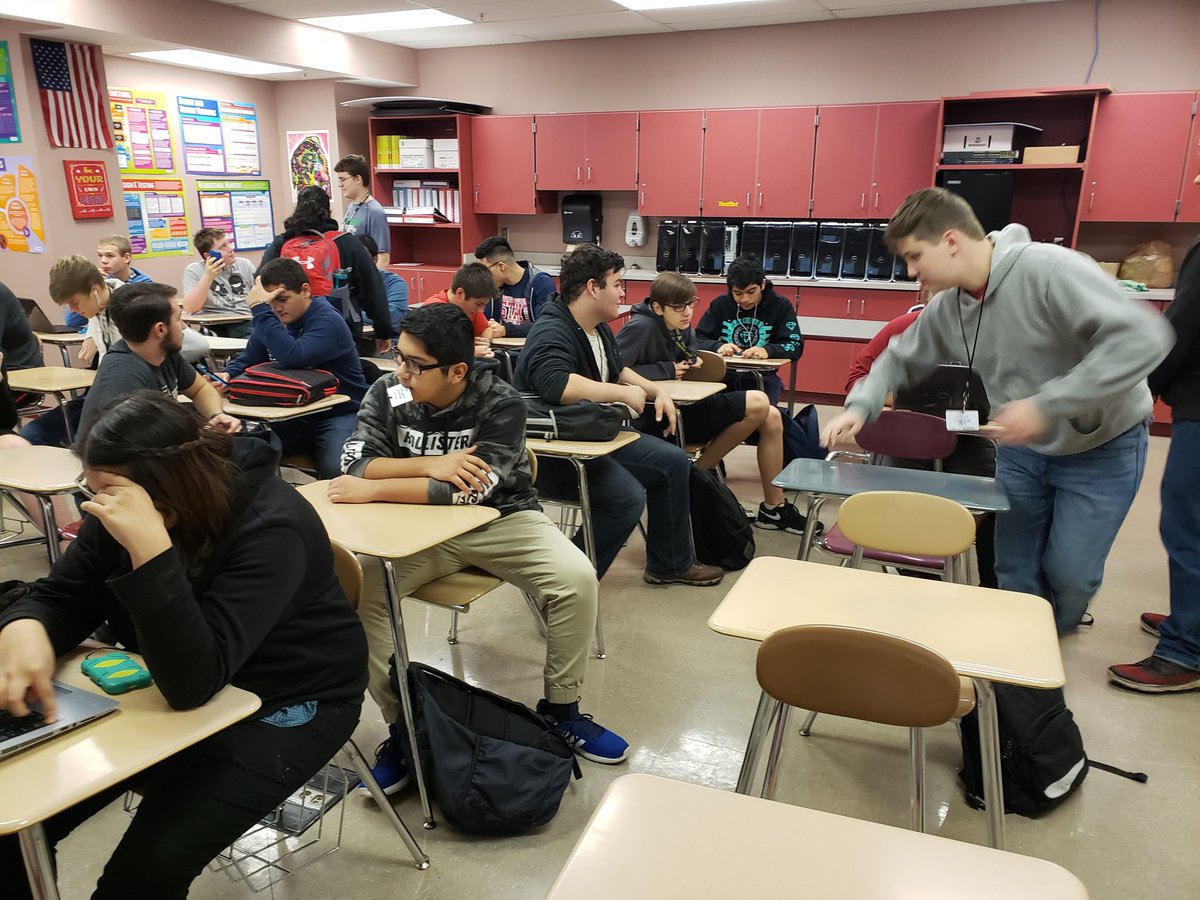 Computer programming class is the 1st period of the day and the class is so excited about the next <a href="/codeorg/">Code.org</a> lesson that 90% of the class is present before even the 1st bell has rung. <a href="/GoshenSchools/">Goshen Schools</a> @goshenprincipal