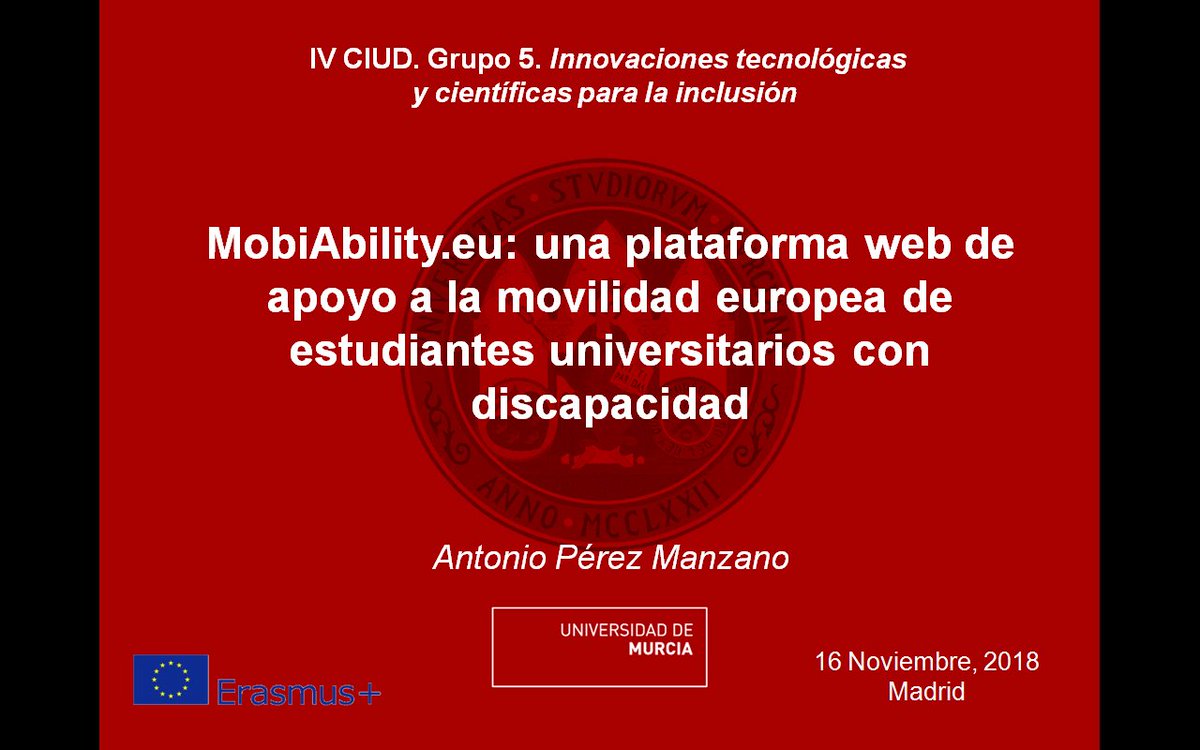 MobiAbility_Pro's tweet photo. #MobiAbility
🇪🇸Nuestro equipo estará en #CIUD2018 presentando #MobiAbilityResults, el 16 de nov, grupos de trabajo 4 y 5. Nos vemos allí
🇬🇧Our team will be in #CIUD2018 speaking about #MobiAbilityResults, Nov 16, work groups 4 & 5. See you there
@Fundacion_ONCE
#Discapacidad https://t.co/lqkeAOdXKE