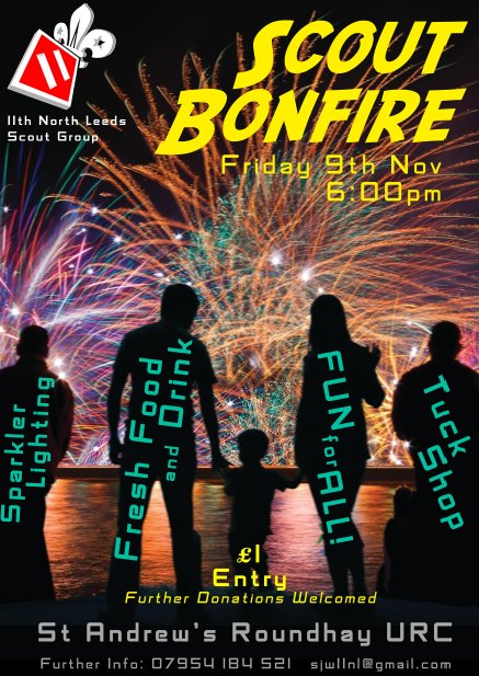 Not long to go now.... #BonfireNight <a href="/standrewsurc/">St Andrew's Roundhay</a> This Friday from 6pm. #fire #food #fireworks #chilli #baking <a href="/RedKiteESU/">Red Kite Explorers</a> #iScout in explosive style, because I'm from #yorkshire too...