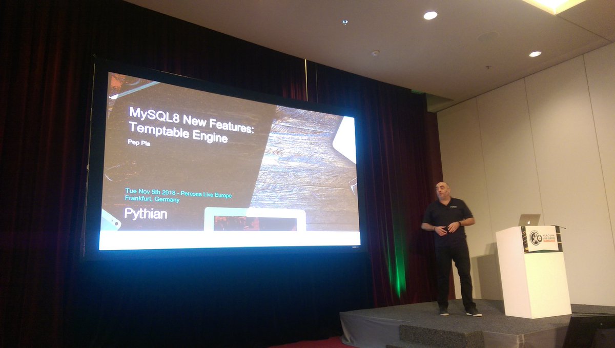 igorLE's tweet image. Next at #perconalive :  #MySQL8 temptable engine by @peppla