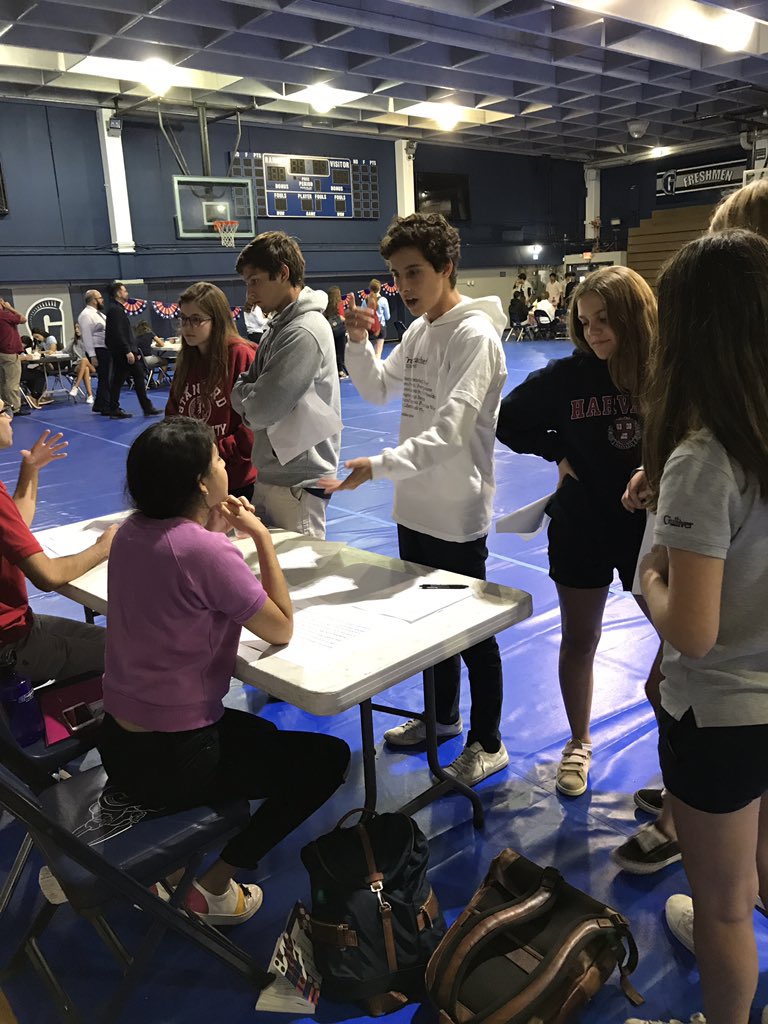 j_schoenwald's tweet photo. Want to discuss gun control and regulation of assault weapons?  Stop by the Prep gym @GulliverSchools https://t.co/IkCNLkRilI