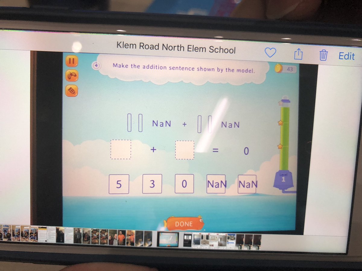 WCSDenrich's tweet photo. @SplashMath What is NaN?? Please explain! This is in a first grade activity! @acolliso @pzsmith17 https://t.co/stcQvUJwXp