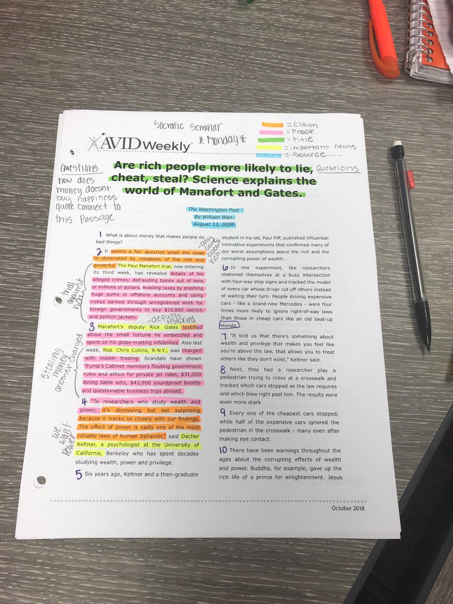 jayhawkgrad1's tweet photo. Applying AVID annotation strategies to articles and Things Fall Apart. #chhsavid
@gcisdAVID #chpantherpride
#myAVIDstudentsROCK https://t.co/jWIKuOOU16