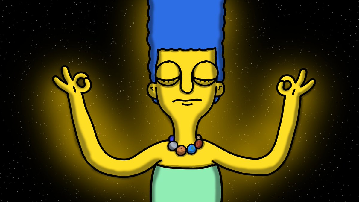 joel_blundell's tweet photo. @Doodle_Tube With that beaded necklace and her yellow aura, the truth is finally out there. Marge Simpson is the sun. (First time DoodleTuber here! Not sure what it says about me that 'Large Marge' was the cue I needed to finally join in) #LargeMargeDT https://t.co/9Gi0QtFFfi
