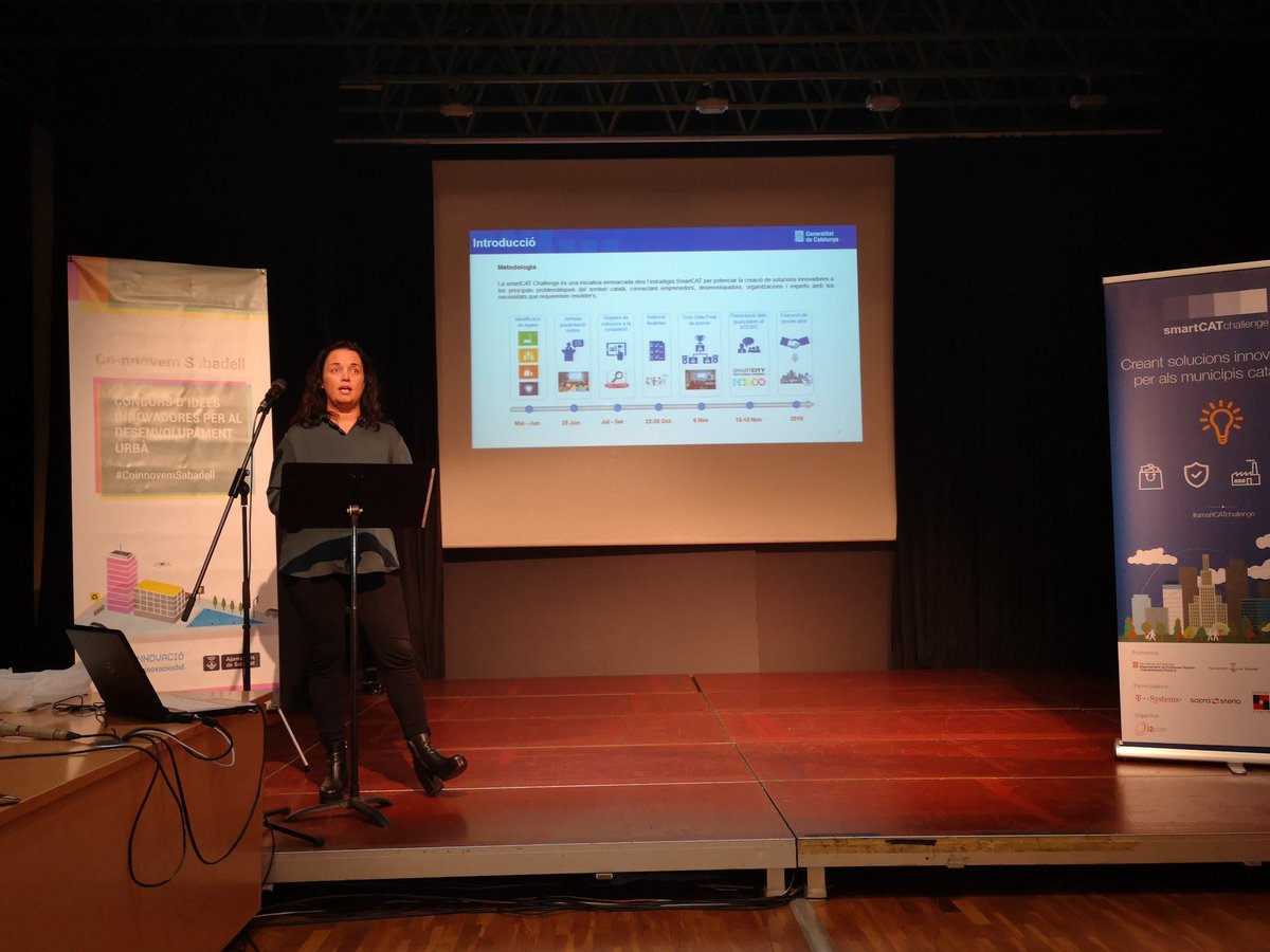 sfiguerola's tweet image. Inici de la final del programa #smartcatchallenge a @Aj_Sabadell. Apunt per evaluar idees innovadores en l&apos;àmbit social, media ambient, seguretat ciutadana i comerç i turisme. @i2CAT @dmarcop @RosaParadell @davidferrerc #SmartCAT