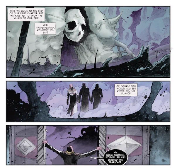 If you're at your LCS looking for something new to pick up I suggest FEARSCAPE by @RyanOSullivan @andreamutti9 @VPopov_Artworks @deronbennett So far it's kind of like the Muse of a world of fear ends up with the worst Tinder date. #2 hits shelves tomorrow so you can pick up both. 