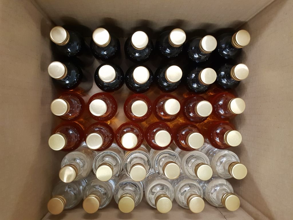 5cl Bottles of rum ready for putting into gift packs. They make fab stocking fillers, get yours now!