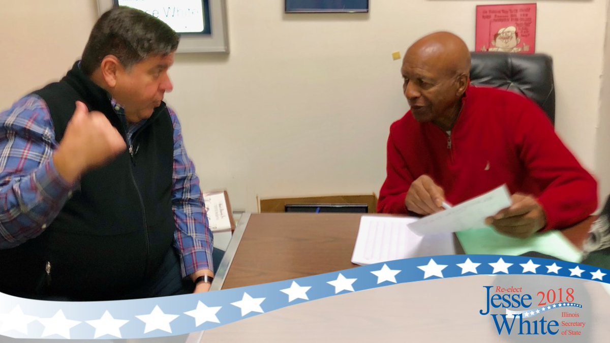 A special visitor came in today to discuss turnout in the 27th Ward

#JesseWhite2018 #VoteForJesse #VOTE <a href="/JBPritzker/">JB Pritzker</a> 
jessewhite2018.com