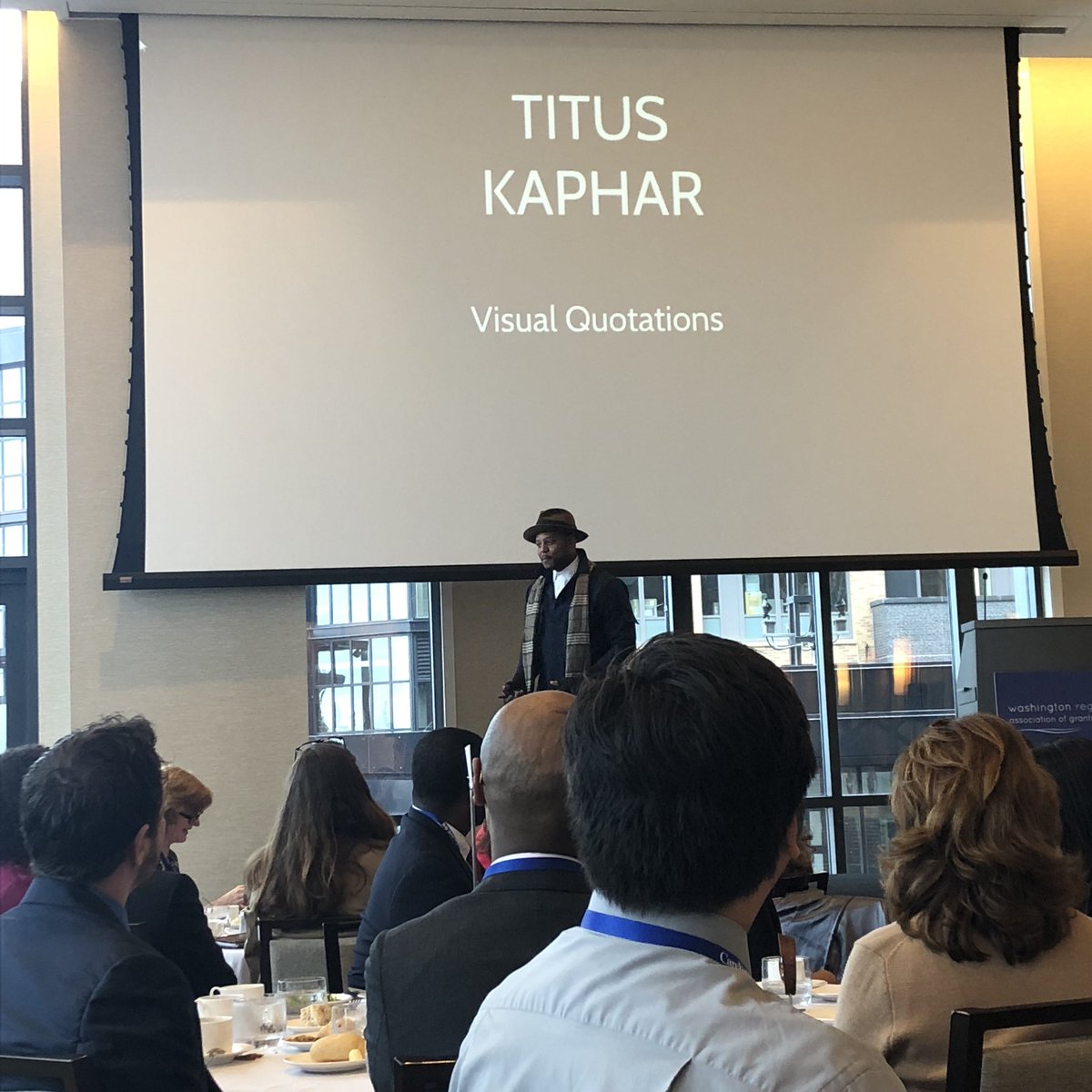 MeyerFoundation's tweet photo. We’re joined by #TitusKaphar, 2018 MacArthur Fellow, as the #WRAG2018 Luncheon speaker https://t.co/whtobemenW