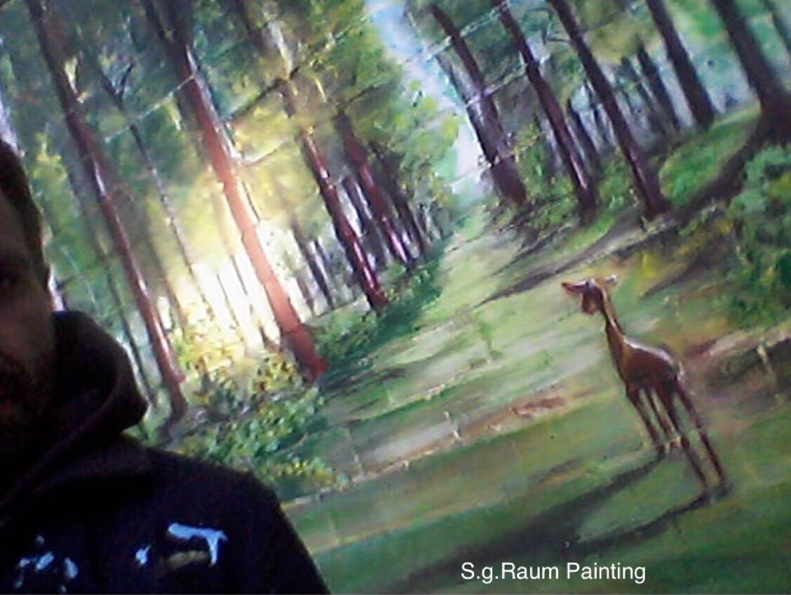 s_raum's tweet photo. Waldfrieden&amp;Raum ~ S.g.Raum-Painting 
#Forest  #Bambi  #Nature  #sgraumart 
#WallPainting  #Animals  #auftragsarbeit #eastsidegallery #go_berlin  #wald  #autumn  #fassadenmalerei #canvas #visualsofstreet  Contact: sg-raum@web.de https://t.co/eSyi1H1SIM
