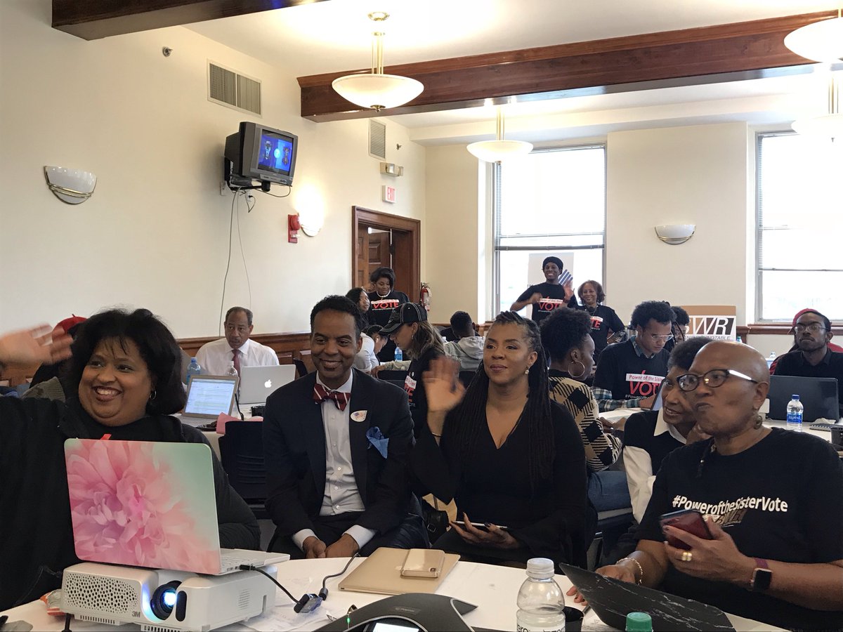 NCBCP's tweet photo. Grateful to be joined by some of our partners at today’s #Unity18 #ElectionDay Command Center
@ElsieScot @_DCMike @Reneredwood @SistahScholar @CBCFInc @Walters_Legacy @HowardU #ElectionsMatter #MidtermElections2018 #Time4APowerShift #LetMyPeopleVote #PowerOfTheSisterVote https://t.co/rSofRBMdgP