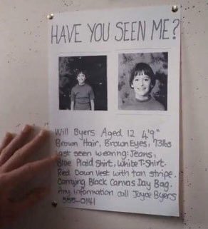 Will Byers desaparecido Póster