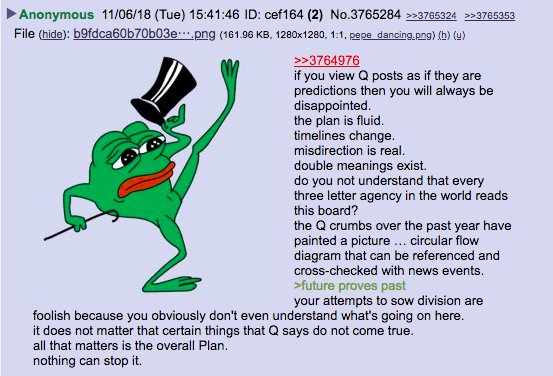 Anons on /qresearch/ do respond to Freddy Benson& #39;s posts. Freddy& #39;s responses to them are always characteristically pithy.