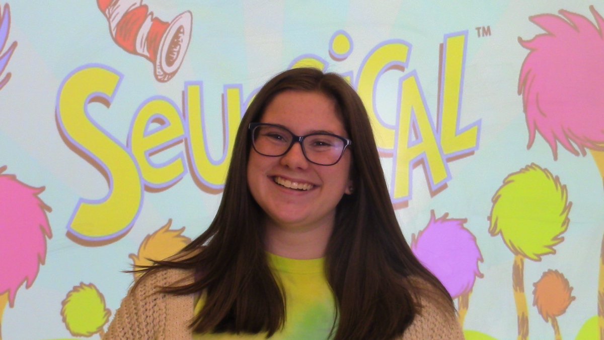 Seuss Spotlight
Hannah L
Mrs. Mayor
Favorite Thing: I love watching the show come together. And sitzprobes!!
Character Most Alike:  the Cat in the Hat because I am wacky and wild. 
Tickets on Sale: waucondahs.seatyourself.biz 
Three days until opening night!!