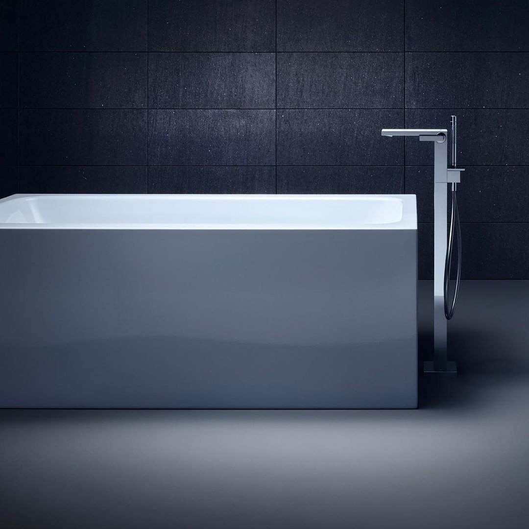 Monoliths in the bathroom. Linear and clear. @AxorNYC MyEdition floor-standing bathtub mixer for the free-standing bathtub. Orchestrated with a masterly hand shower. . . . #AXOR #design #axordesign #bathroomideas #wellness #shower #relaxation #freestanding #bathtub #axor