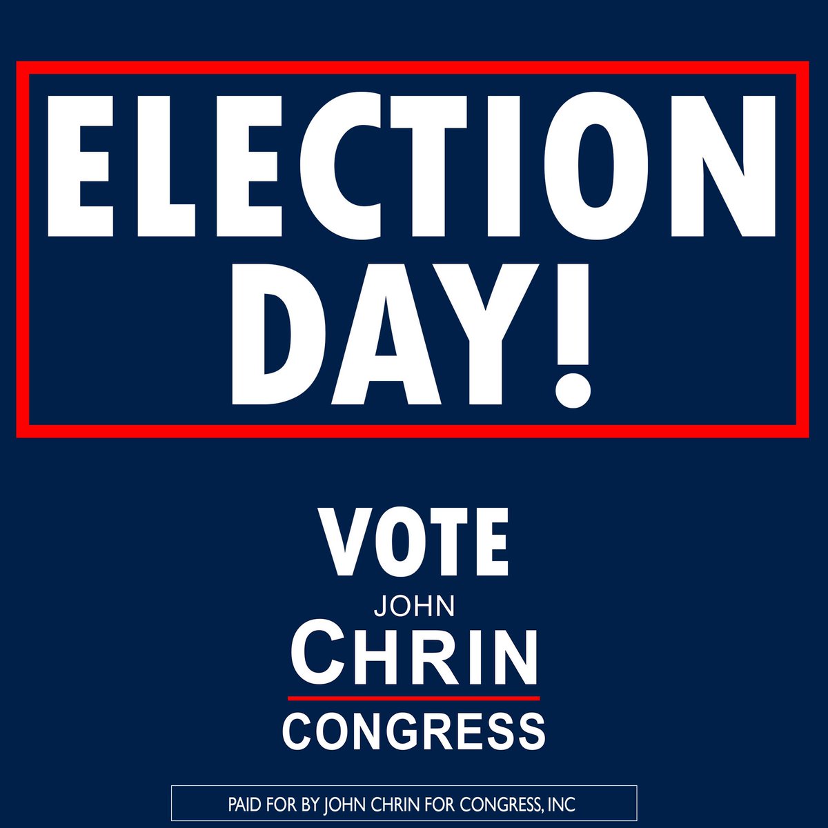It’s 3pm on Election Day! Vote John Chrin For Congress for more jobs, economic prosperity for Northeastern PA, no caravans, and no sanctuary cities! #PA8 #JohnChrinForCongress