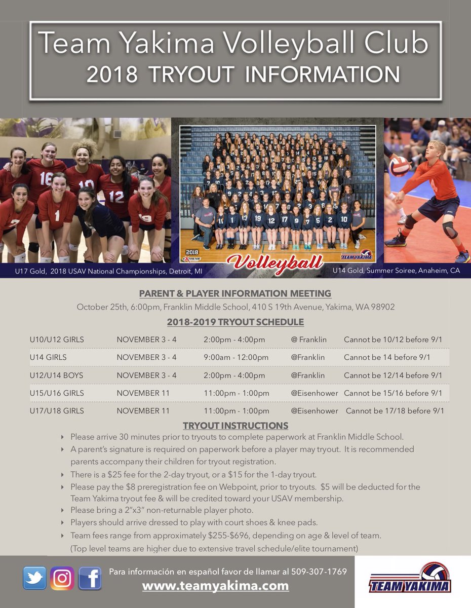 Team Yakima Volleyball Club (TeamYakima) Twitter