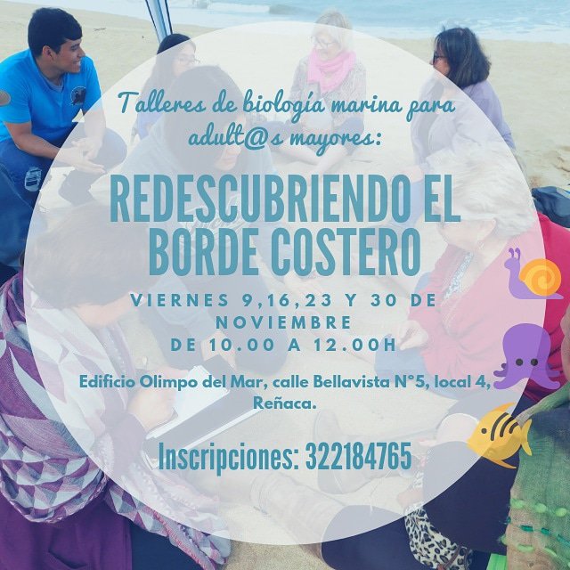 geropolisuv's tweet image. 📌 TALLER para #PersonasMayores "Redescubriendo el #BordeCostero" 🦀💦 ¡Nueva versión! La actividad es desarrollada por @OrgEcomar y financiada con fondos del Concurso #IniciativasEstudiantiles2018 Gerópolis UVA 1401 ➡️ Inscripciones llamando al teléfono 322184765 👌