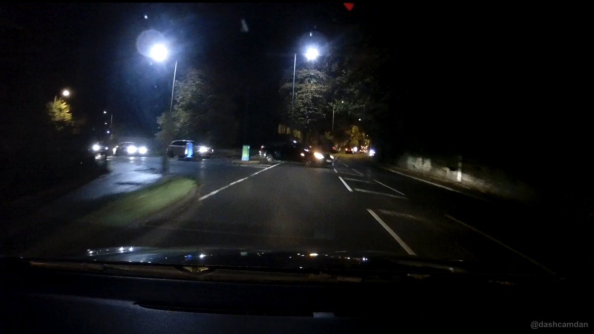 dashcamdan's tweet photo. This still image does not look close but that is the problem with having a 'wide angle lens' 
The speed limit is 30mph &amp; I was doing just under that, but I was soon catching up the idiot pulling out
Had to brake also gave the driver a blast of full beam, to wake them up #dashcam https://t.co/e2P3Zhj5yp
