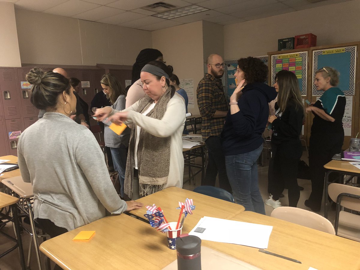 MrsMonock's tweet photo. Another successful PD day @MS137Heroes! Teachers dove into strategies to implement rich discussion techniques. #advancedliteracy #hallmark2 #instructionalmoves #ElectionDay2018 @Ann7Maria @literacy_fox @MPliteracy @PrincipalMastro @District27NYC https://t.co/l8Us3dczUh