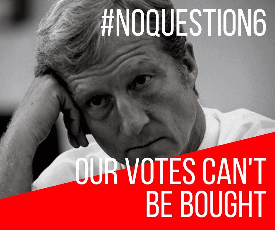 noonquestion6's tweet photo. Our votes are not for sale! Today Nevadans tell San Francisco billionaire #TomSteyer we don't want his costly energy plan in our Constitution! #NoQuestion6 https://t.co/DAd1KLK50D