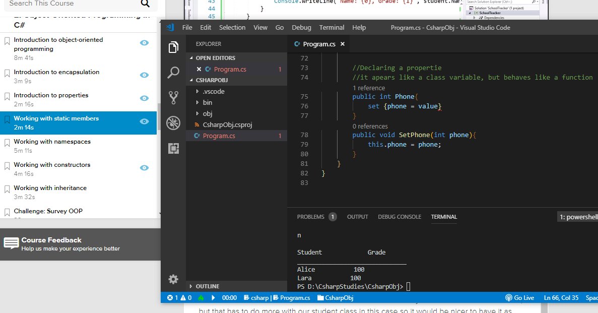 marcossilva_'s tweet image. &lt;Day 52&gt; Learning about properties on C# #visualstudiocode #100DaysOfCode #LearningCsharp course on @lynda