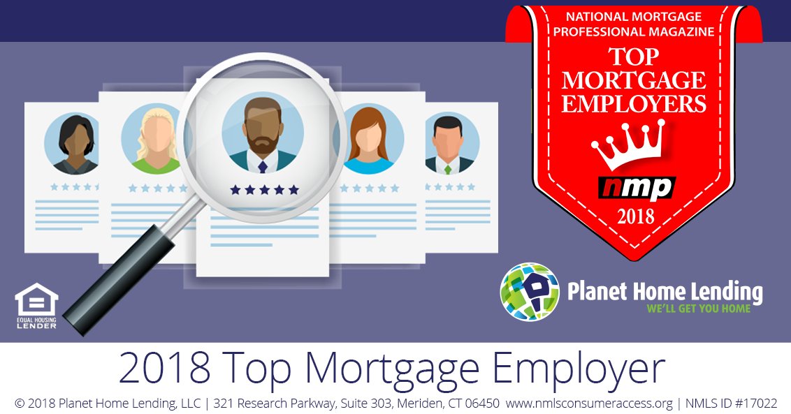 Exciting news: Planet Home Lending was named a Top Mortgage Employer by National Mortgage Professional.  #TopMortgageEmployer #NationalMortgageProfessional #PlanetHomeLending #LandedAtPlanet