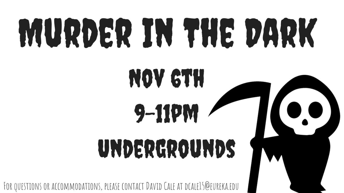 EurekaCab's tweet photo. CAB is excited to host another Murder In The Dark tonight! Come out and have a great time! https://t.co/zcmrvzozla