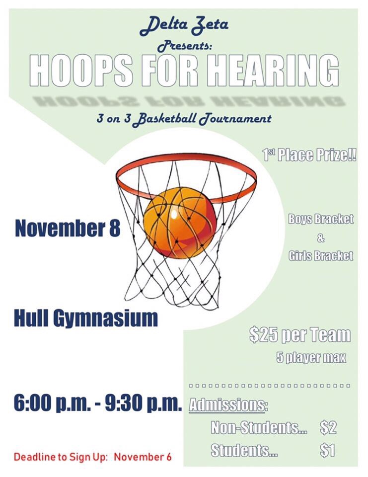 ATUCPC's tweet photo. The deadline to sign up for Delta Zeta’s Hoops for Hearing tournament is today! Don’t miss out on the chance to shoot some hoops for a great cause! https://t.co/bE7Rx0NAVn
