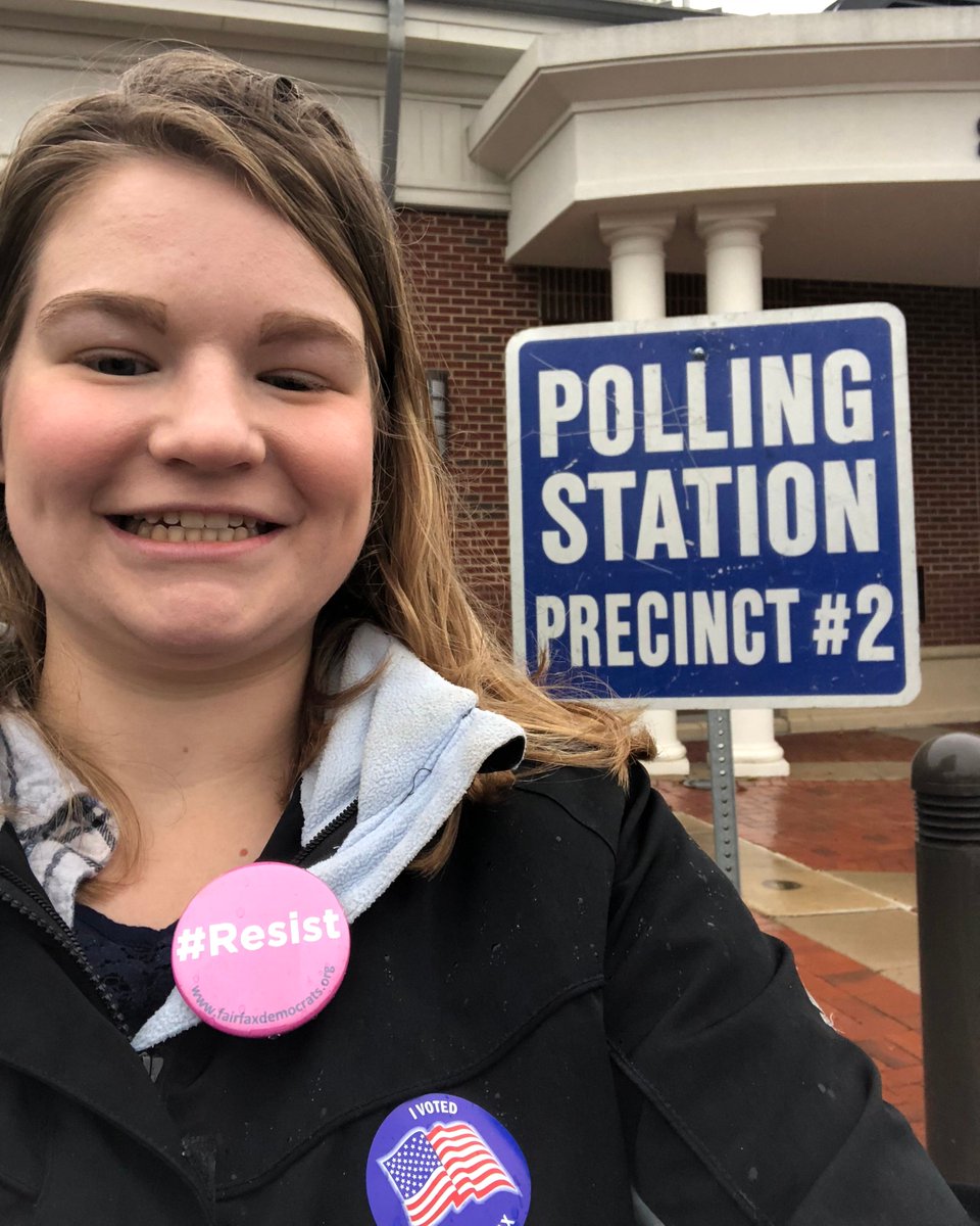 americnhumanist's tweet image. Our paralegal, Izzy, expressed her #SecularValues at the polling place! #ElectionDay #SecularValuesVoter  #Resist