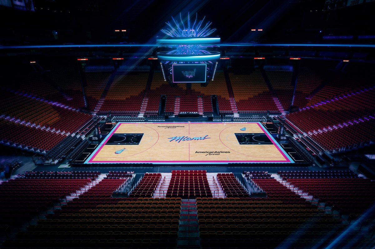 First look at the Miami Heat's new Vice court : nba1200 x 799